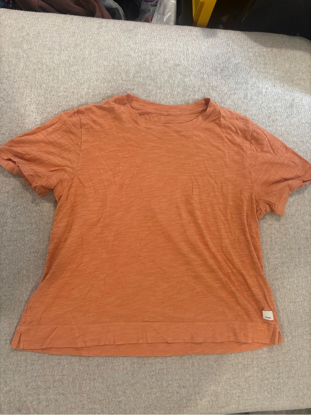 Vuori Short Sleeve Crewneck Tee in Rust Orange